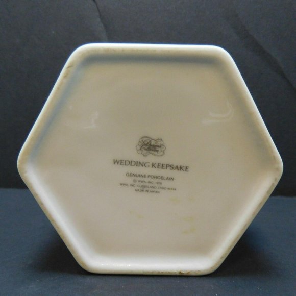 Wedding Keepsake Hinged Box Vintage Porcelain Designer Collection WWA 1976 Japan - Picture 5 of 10